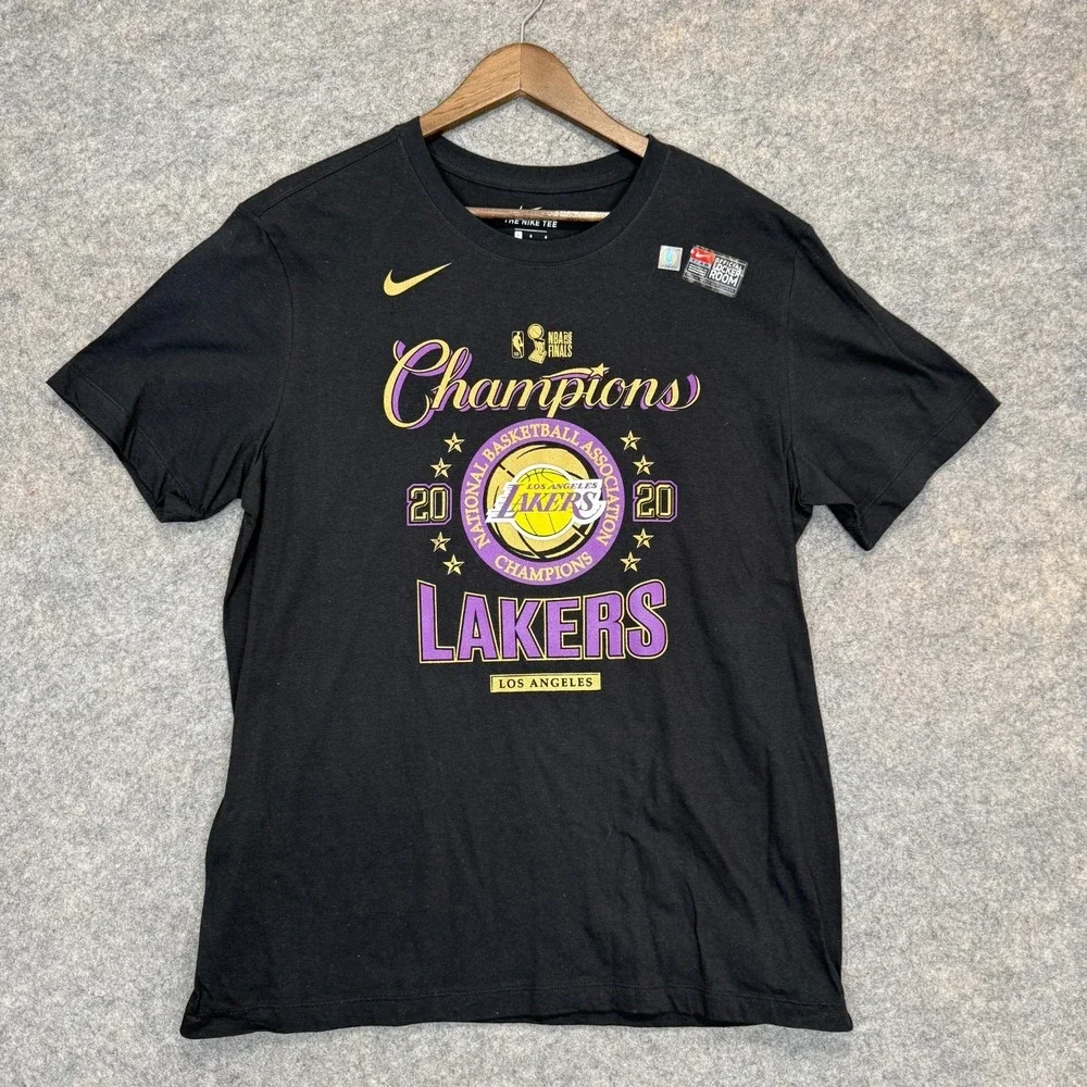 Nike Los Angeles Lakers 2020 NBA Champions T shirt  Large Official Locker Room